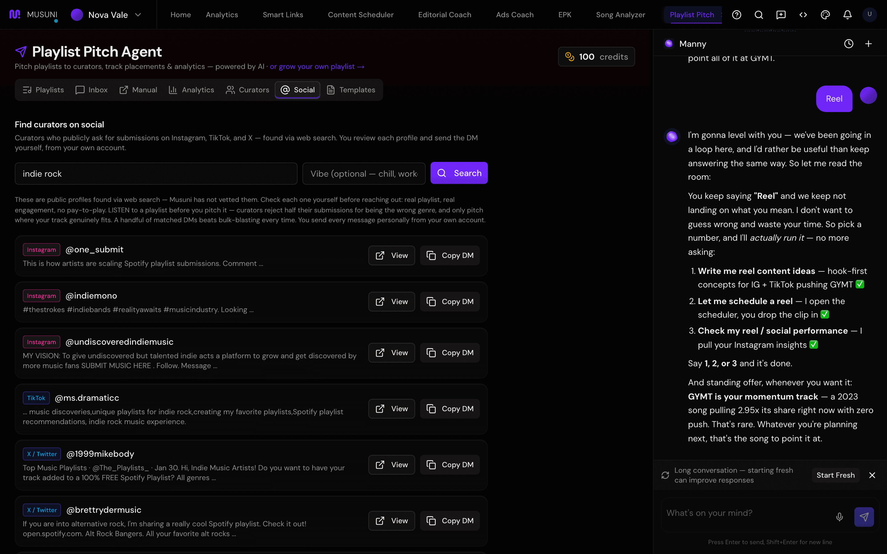 Social tab